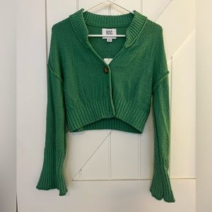 Urban Outfitters BDG Vernon Cropped Cardigan, Green, Size Small